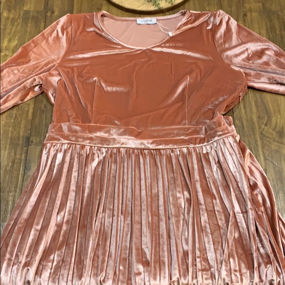 Junie Blake faux velvet dress